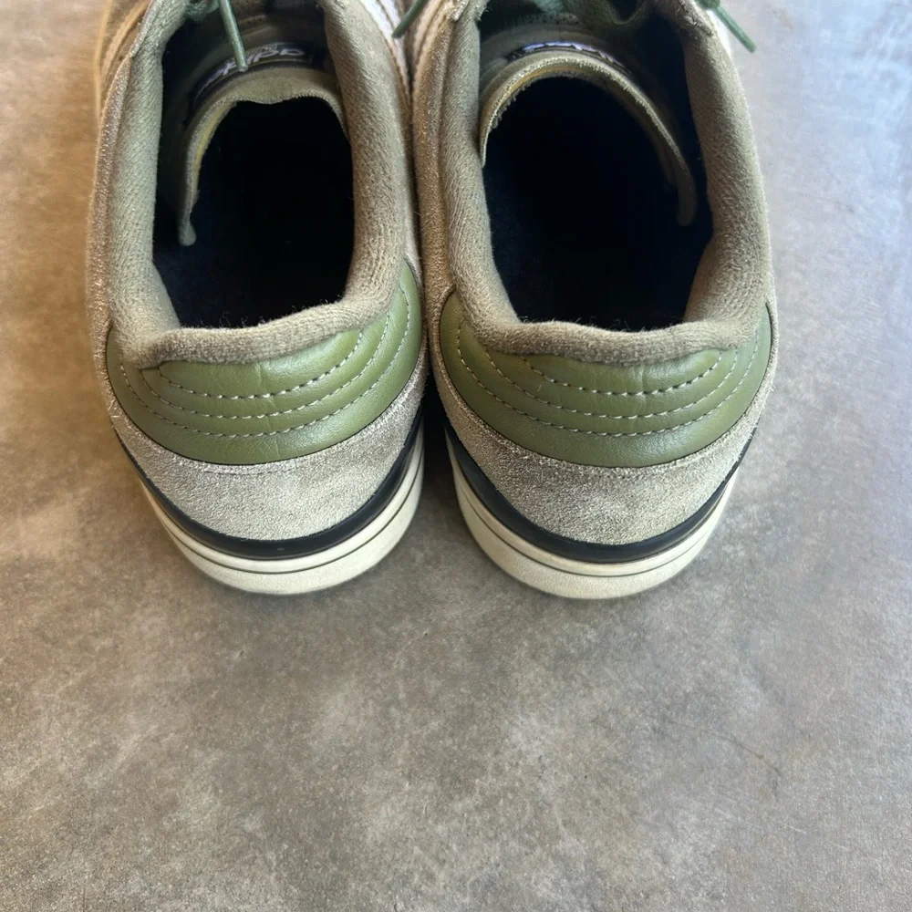adidas Olive Green Busenitz Suede skate Sneakers with White Stripes - Picture 4 of 6